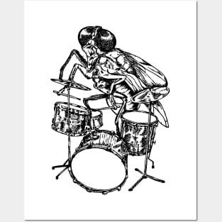 SEEMBO Fly Playing Drums Drummer Musician Drumming Fun Band Posters and Art